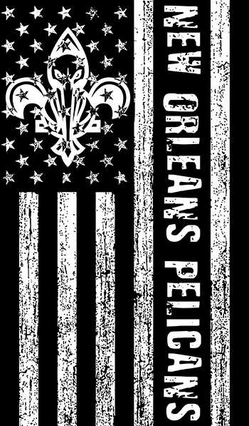 New Orleans Pelicans Black And White American Flag logo vinyl decal